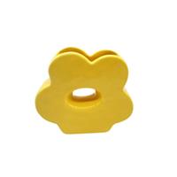 Vaso Fiore Ceramica Giallo h 11.5 cm 13.5x4.5 cm