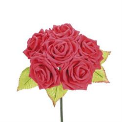 Bouqet Rose Polyfoam Rosso h 26 cm Ø 8.5 cm 6F