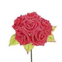Bouqet Rose Polyfoam Rosso h 26 cm Ø 8.5 cm 6F