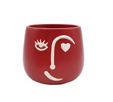 Caspo' C/Faccia E Occhio Cuore Rosso h 12.5 cm Ø 14.7 cm