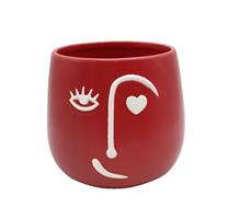 Caspo' C/Faccia E Occhio Cuore Rosso h 14.5 cm Ø 16.5 cm