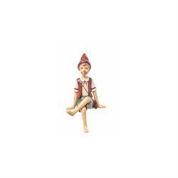 Burattino Resina Seduto Rosso h 23 cm l 13x11.5 cm