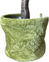 Cesto a Caspò Velluto Verde Oliva h 20 cm Ø 21 cm