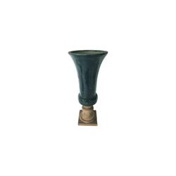 Coppa Ceramica Crackle' Terra/Petrolio h 47 cm d 20 cm