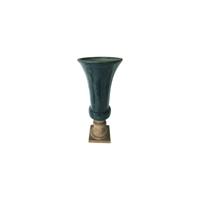 Coppa Ceramica Crackle' Terra/Petrolio h 47 cm d 20 cm