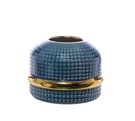 Vaso Ceramica Blu h 12.5 cm Ø 16.5 cm