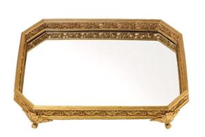 Vassoio Resina Barocco Oro h 6 cm l 49x36.5 cm