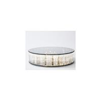 Alzata Vetro Kristal C/Led Fume' h 5 cm Ø 35 cm