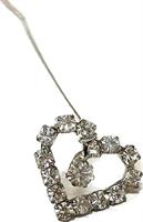 Applicazione Cuore Strass 6 Pezzi l 19 cm Ø 2 cm