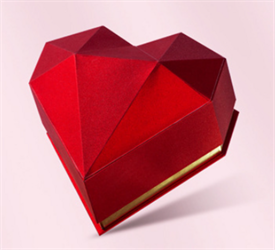Flower Box Cuore Rosso h 14 cm Ø 24 cm