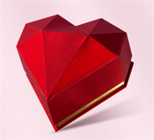 Flower Box Cuore Rosso h 14 cm Ø 24 cm