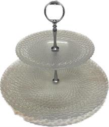 Fruttiera Dalma Vetro Decorato h 22 cm Ø 21/33 cm