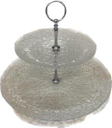 Fruttiera Casablanca Vetro Decorato h 22 cm Ø 21/33 cm