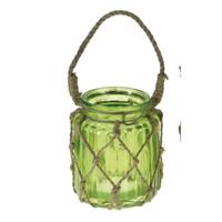 Lanterna Vetro Verde h 12 cm Ø 10 cm