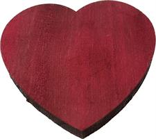 Cuore Legno Rosso Ø 8 cm Cf 10 Pz