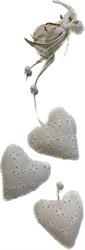 Cuori Stoffa Da Appendere Bianco h 34 cm Ø 7 cm Cf 2 Pz