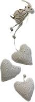 Cuori Stoffa Da Appendere Bianco h 34 cm Ø 7 cm Cf 2 Pz