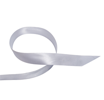 Nastro Doppio Raso Argento h 6 mm l 50 mt