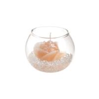 Sfera Vetro C/Candela Frozen Rose Avorio h 6 cm Ø 8 cm