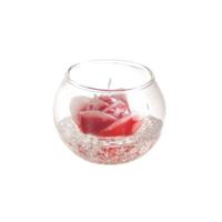 Sfera Vetro C/Candela Frozen Rose Rosso h 6 cm Ø 8 cm