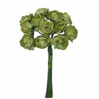 Mazzetto x 12 Rosa Carta Verde h 10 cm Ø 1 cm