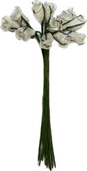 Mazzetto x 12 Rosellina Bianco h 13 cm