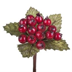 Pick Mini C/Bacche Rosso h 10 cm Ø 7 cm
