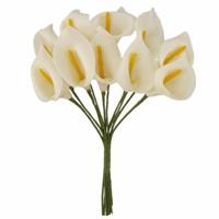 Mazzetto x 10 Calla Polyfoam Bianco h 10 cm Ø 2.5 cm
