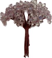 Mazzetto x 12 Fiore Vetro Rosa  Ø 2 cm