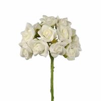 Mazzetto x 6 Rosa Polyfoam Bianco  Ø 2.5 cm