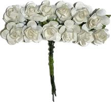 Mazzetto x 12 Roselline Carta Bianco Ø 1.5 cm