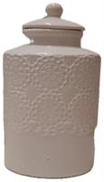 Barattolo Ceramica con Coperchio Crema h 23.5 cm Ø 13x9 cm