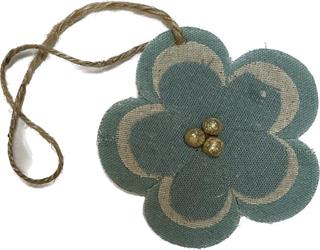 Pendaglio Fiore Lino Turchese h 20 cm Ø 10 cm
