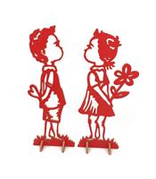 Bambini Legno San Valentino H 40 cm Base l 15 cm