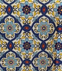 Tovaglia Cotone St Maioliche Blu h 280 l 1.5 mt