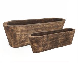 S/2 Portafiori Ovale Legno