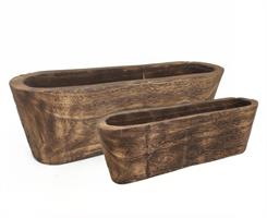 S/2 Portafiori Ovale Legno