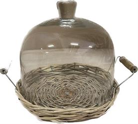 Vassoio Vimini Ø 27.5 cm C/Campana Vetro h 18.5 cm