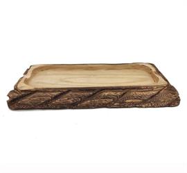 Vassoio Legno Rettangolare h 5 cm l 46x25 cm