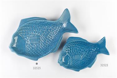 Piatto Ceramica Forma Pesce h 4.5 cm l 32x21 cm