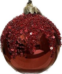 Sfera Vetro Cover Glitter Bordo' Ø 8 cm