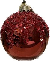 Sfera Vetro Cover Glitter Bordo' Ø 8 cm