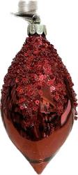 Sfera Vetro Cover Glitter Bordo' h 13 cm Ø 7 cm