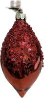 Sfera Vetro Cover Glitter Bordo' h 13 cm Ø 7 cm
