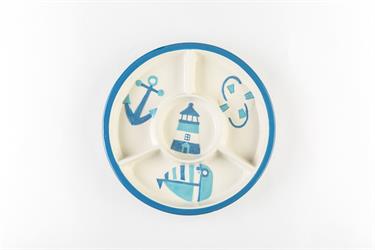 Piatto Ceramica Decoro Mare Ø 28.5 cm