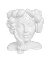 Caspo' Testa Brasiliana C/Frutta Bianco h30 cm l 27x24.5 cm