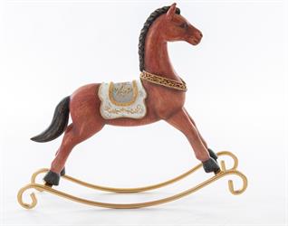 Cavallo A Dondolo Resina Rosso h 25 cm l 29.6 cm