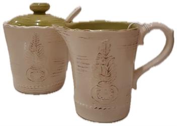 Set Lattiera / Zuccheriera Provence Verde