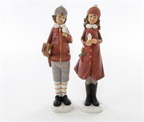 Bambini Resina Assortiti Rosso h 15 cm