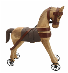 Cavallo Su Ruote Marrone h 33.5 cm l 35.9 cm